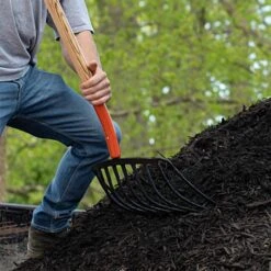 Leonard 10-Tine Forged Steel Scoop Fork With 48-Inch Straight Handle -Landscape greening equipment amf10l 4 1