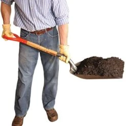 Leonard Steel Scoop Shovel With Size 10 Blade And D-Grip Handle -Landscape greening equipment ams10 mulch 1