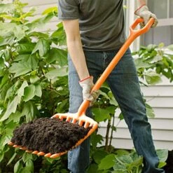 Leonard 8-Tine All-Poly Scoop Fork With 30-inch D-Grip Handle -Landscape greening equipment apf800 2 2