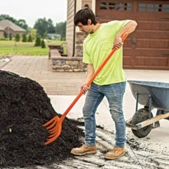 Leonard 8-Tine Poly Mulching Fork With Straight Handle -Landscape greening equipment apf815 live2 10.20.22